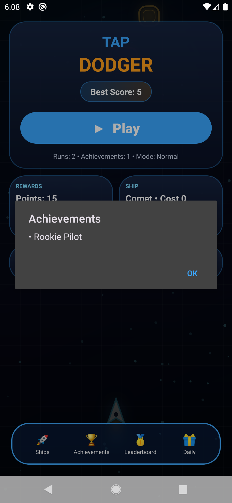 Tap Dodger achievements screenshot